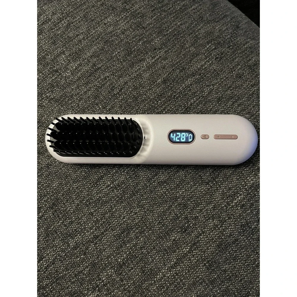 Ximena Cordless Hair-Styling Hot Brush White Travel Ionic 450F LCD Styler Works